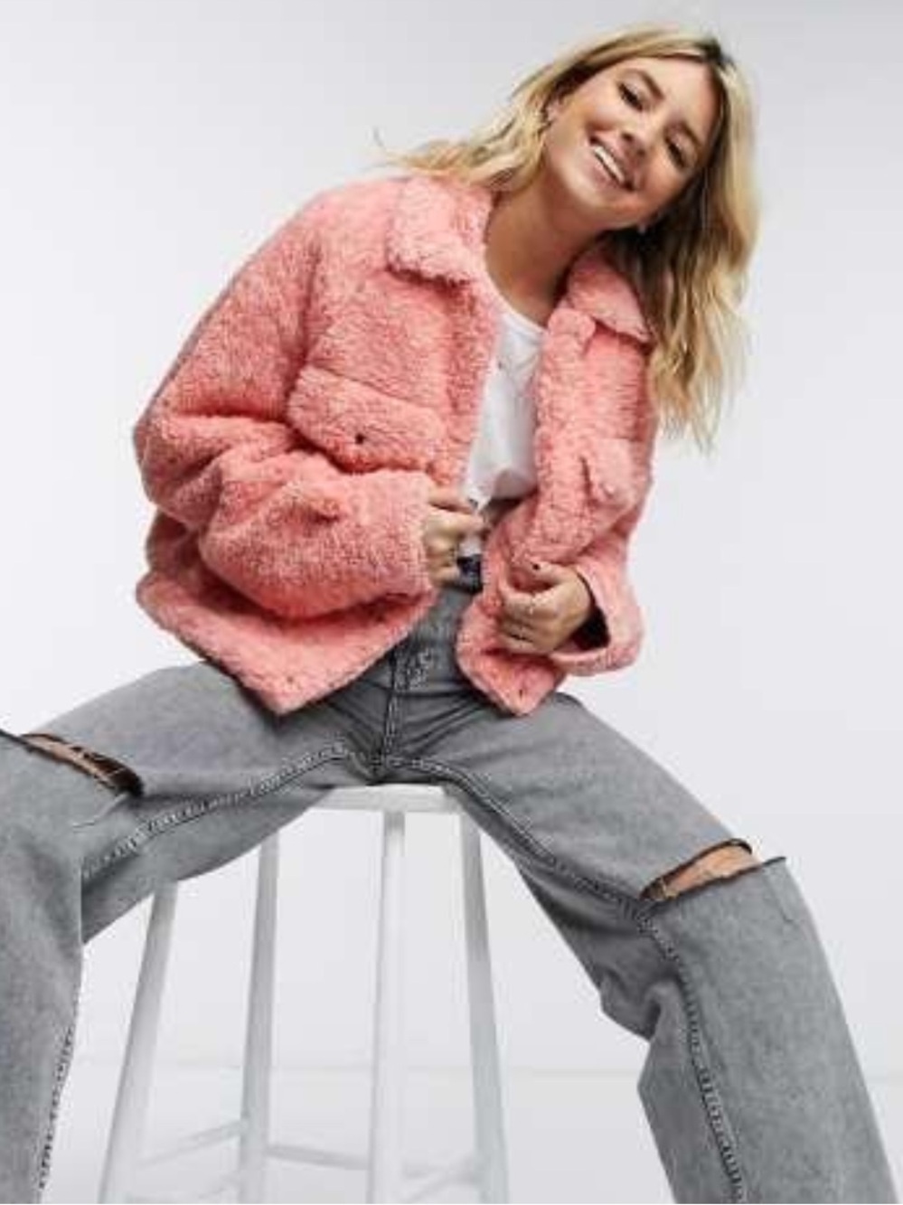We The Free by Free People “Teddy Swing” Jacket in Melon